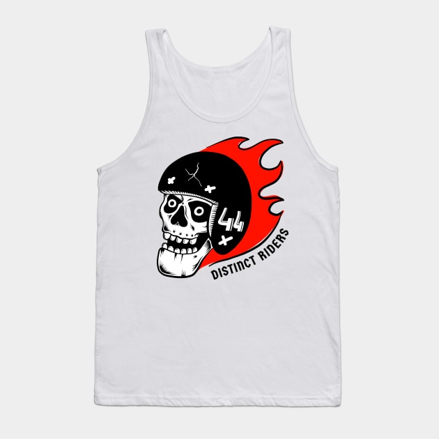 Distinct Riders – Rider 44 - Skull with flames - dark version Tank Top by distinctriders